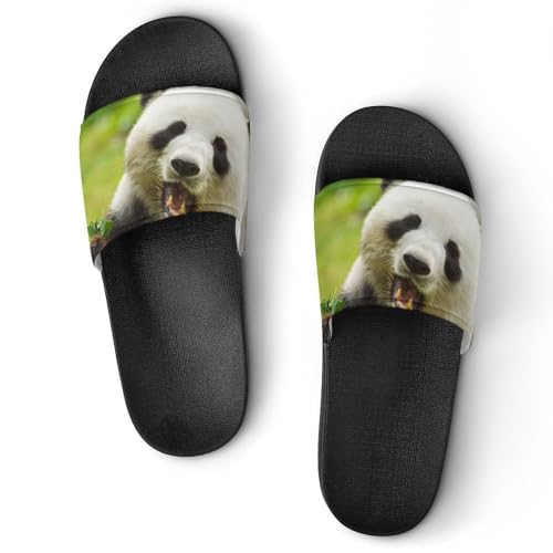 Damen Schlappen Panda Lieblich Badeschuhe rutschfest Badeschlappen Hausschuhe Slides Sandalen Slippers von VYJLOO