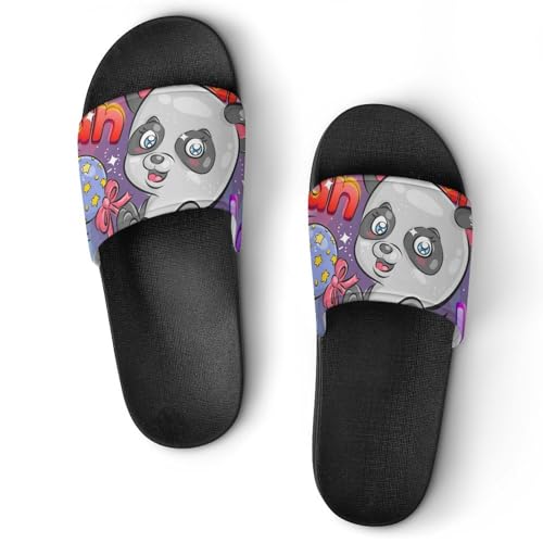 Damen Schlappen Süßer Panda Badeschuhe rutschfest Badeschlappen Hausschuhe Slides Sandalen Slippers von VYJLOO