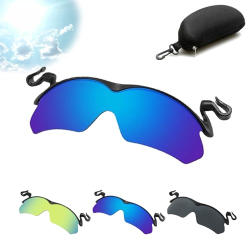VYOTWBZ Sport-Sonnenbrille mit Clip-Kappe, Herren-Sonnenbrille for Aufstecken for Angeln, Radfahren, Wandern, Radfahren, Brillen, dunkle Sonnenbrille for Herren (Color : Blau) von VYOTWBZ