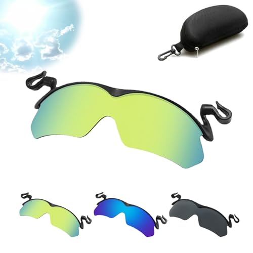 VYOTWBZ Sport-Sonnenbrille mit Clip-Kappe, Herren-Sonnenbrille for Aufstecken for Angeln, Radfahren, Wandern, Radfahren, Brillen, dunkle Sonnenbrille for Herren (Color : Grün) von VYOTWBZ