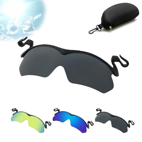 VYOTWBZ Sport-Sonnenbrille mit Clip-Kappe, Herren-Sonnenbrille for Aufstecken for Angeln, Radfahren, Wandern, Radfahren, Brillen, dunkle Sonnenbrille for Herren (Color : Schwarz) von VYOTWBZ