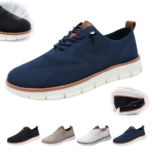 VYOTWBZ Wearbreeze-Schuhe for Herren, Urban – Ultrabequeme Schuhe, Wearbreeze-Urbans-Schuhe, lässige Business-Oxfords for Herren, Bequeme Mesh-Wanderschuhe (Color : Blau, Size : 46 EU) von VYOTWBZ
