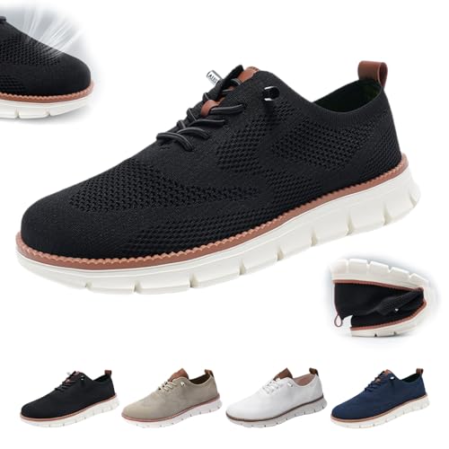 VYOTWBZ Wearbreeze-Schuhe for Herren, Urban – Ultrabequeme Schuhe, Wearbreeze-Urbans-Schuhe, lässige Business-Oxfords for Herren, Bequeme Mesh-Wanderschuhe (Color : Schwarz, Size : 42 EU) von VYOTWBZ