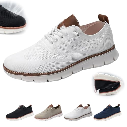VYOTWBZ Wearbreeze-Schuhe for Herren, Urban – Ultrabequeme Schuhe, Wearbreeze-Urbans-Schuhe, lässige Business-Oxfords for Herren, Bequeme Mesh-Wanderschuhe (Color : Weiß, Size : 47 EU) von VYOTWBZ