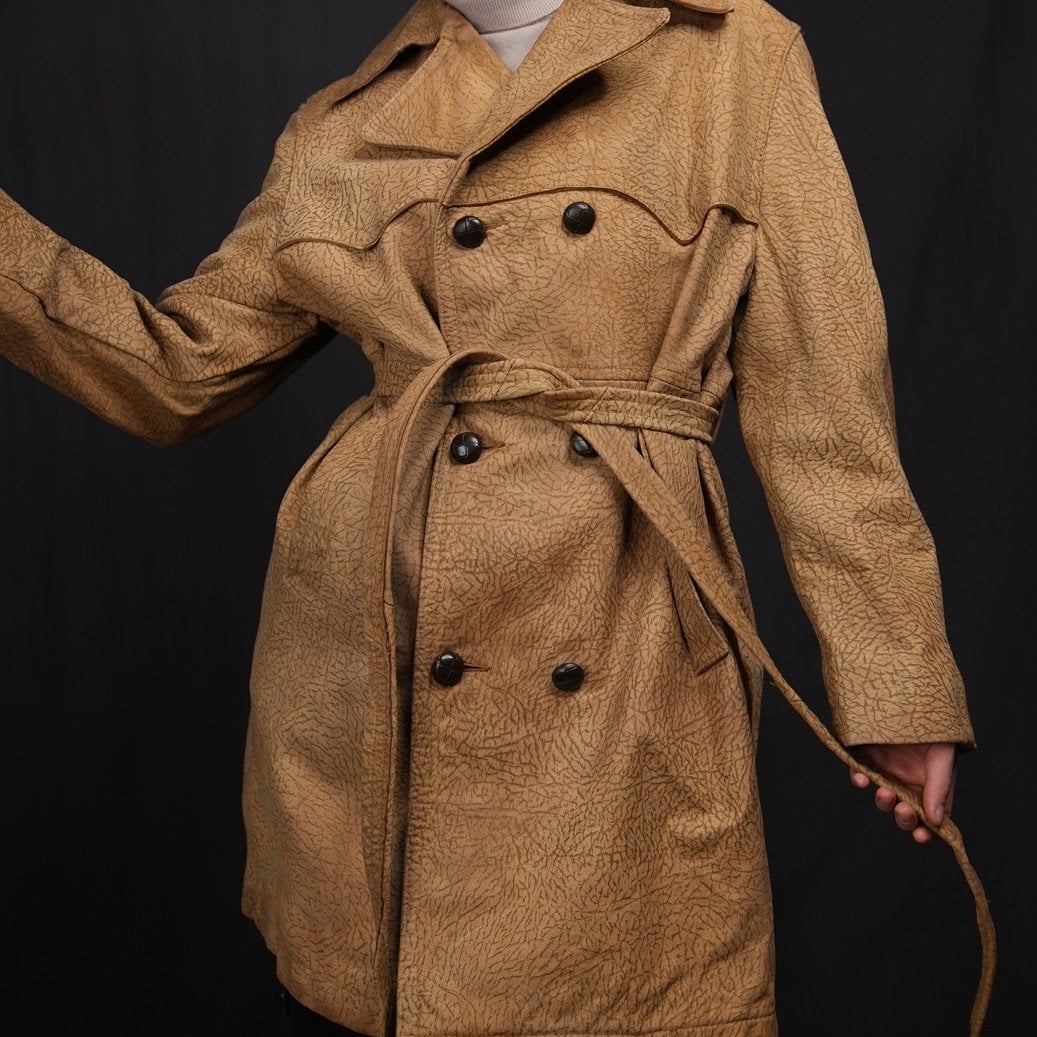 Seltener Vintage Leder Trenchcoat El Toro/Made in Canada von Vabrix