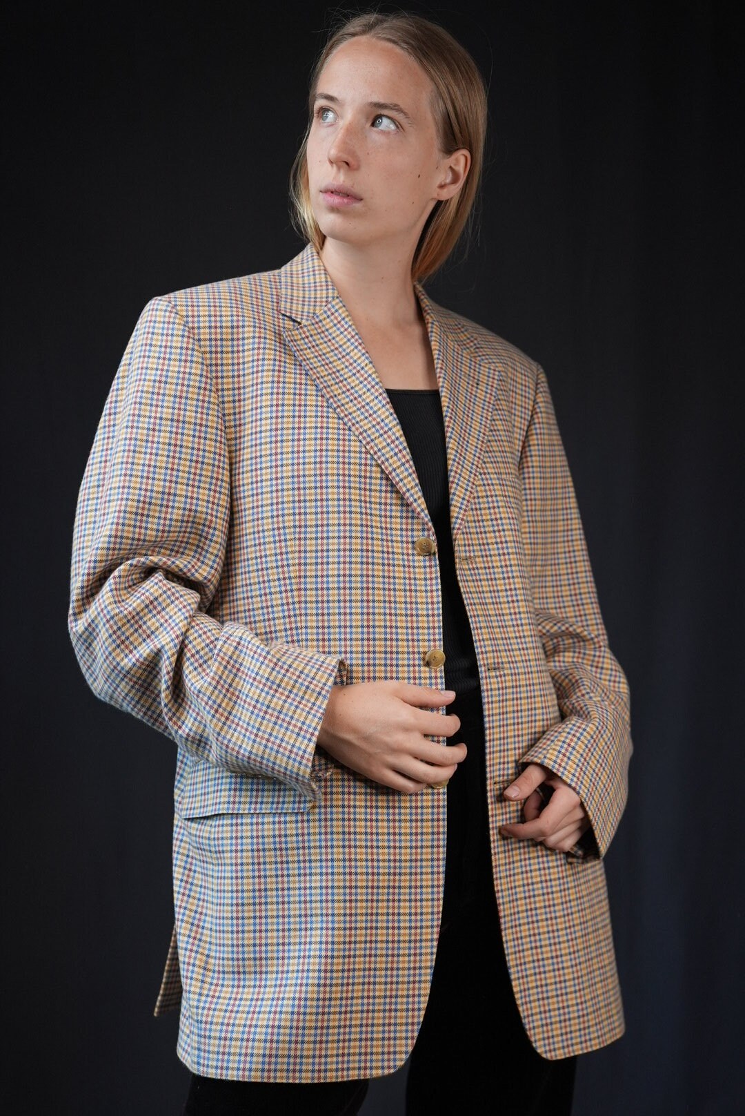 Sør Vintage Blazer Jacke Mit Buntem Karomuster | Hergestellt in England von Vabrix