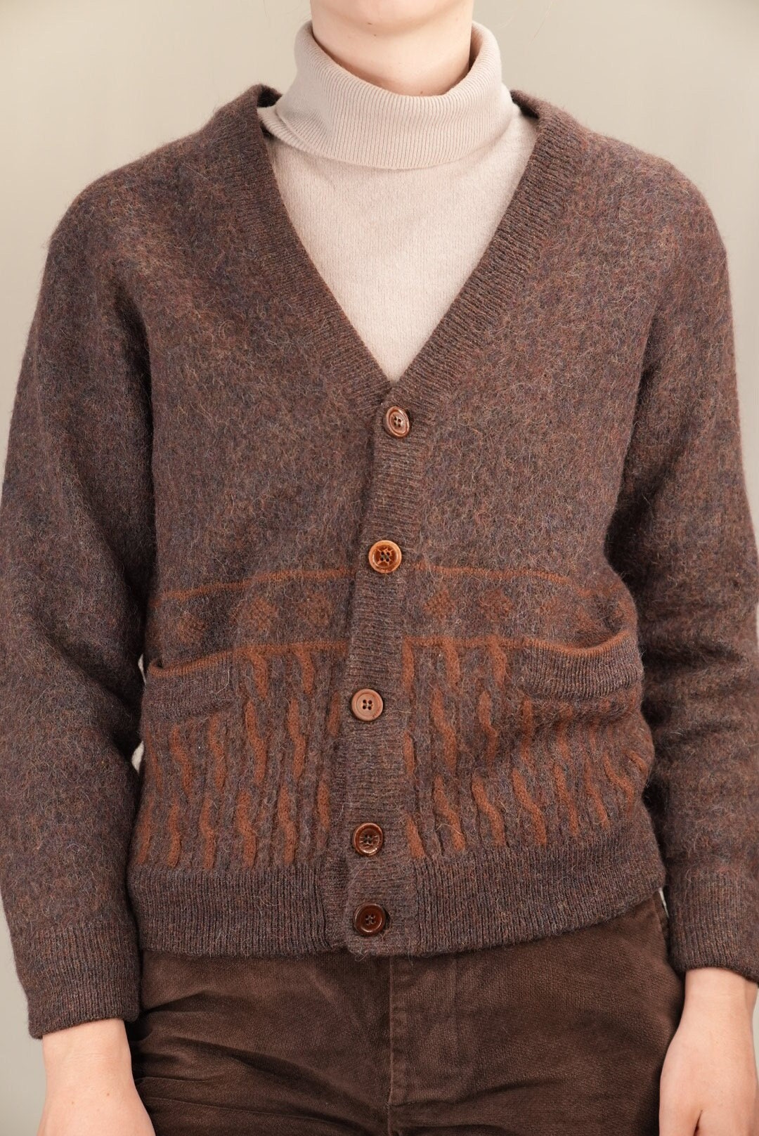 Umberto Vallati Vintage Strickjacke Mit Strickmuster | 1980Er Jahre von Vabrix