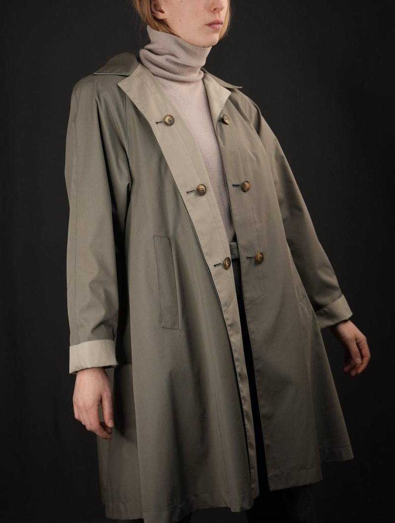 Wendemantel Vintage Trenchcoat in Beige Und Grau | Damen Trench 1980Er Jahre von Vabrix