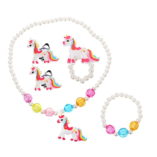 Vaguelly Anhänger Halskette Charm-Armbänder 1 Set Schmuck Kleidung Geburtstagsgeschenk Weißes Acryl Für Kleinkinder Damenringe Perlenkette Armband Für Frauen von Vaguelly