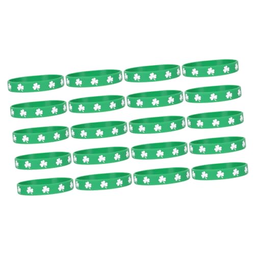 Vaguelly 20St Kleeblatt-Armband Armbänder St. Patrick Day Partygeschenk irisches Geschenke herren armband stylischer Armreif tragbares Armband Schüttgut Zubehör Requisiten schmücken Mann von Vaguelly