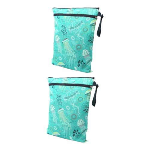 Vaguelly 2St Babywindeltasche windelbeutel Diaper Bag Stoffwindel nass trocken Taschen Windel-Organizer-Tasche Wickeltasche Bedruckte Windeltasche mit Reißverschluss Kinderwagen von Vaguelly