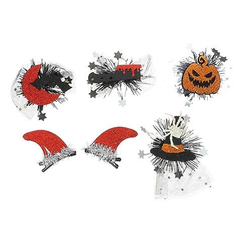 Vaguelly 6 Stück Damen Haarspangen Gothic Haarspangen Haardekoration Urlaubsspangen Haarspangen Für Erwachsene Haarspangen Halloween Accessoires Für Teenager Kleine Haarspangen von Vaguelly