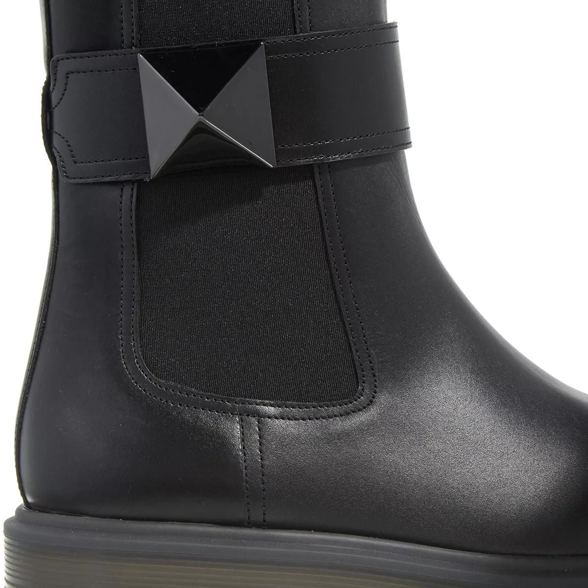 Valentino Garavani Boots & Stiefeletten - One Stud Beatle Boot In Calfskin - Gr. 38 (EU) - in Schwarz - für Damen von Valentino Garavani