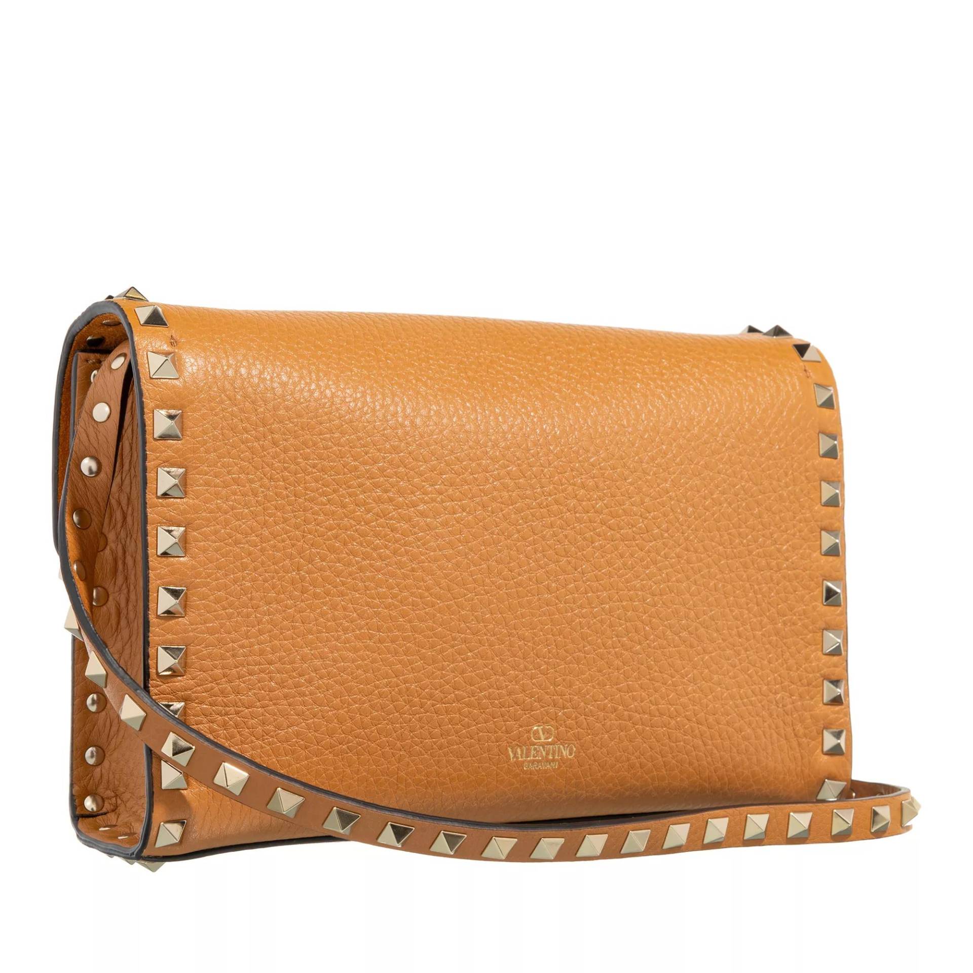 Valentino Garavani Crossbody Bags - Rockstud Small Grainy Leather Crossbody Bag - Gr. unisize - in Braun - für Damen von Valentino Garavani