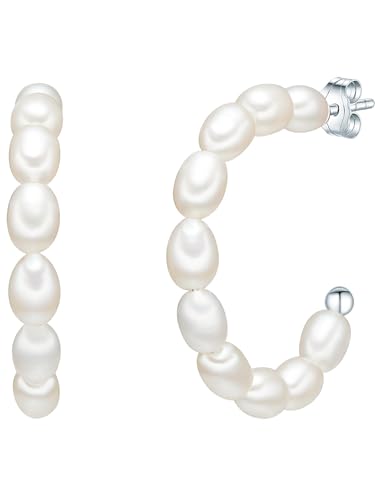 Valero Pearls Damen Ohrstecker aus 925/- Sterling Silber mit Zuchtperlen weiß von Valero Pearls