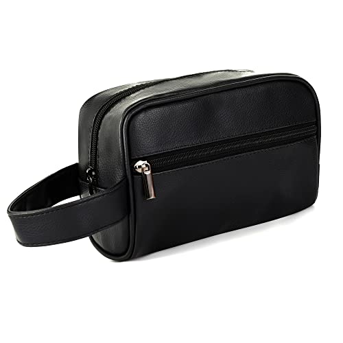 Valleycomfy Handgelenk-Clutch für Herren und Damen, kleine weiche Handtasche für Damen und Herren mit Riemen, Reise-Beauty-Case, Damen-Pochette, Kosmetiktasche,Schwarz, Stil 1S von Valleycomfy