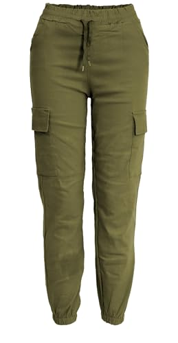 Van Der Rich ® - Cargo-Jogginghose, Sommerhose - Damen (Khaki, XL-XXL) von Van Der Rich