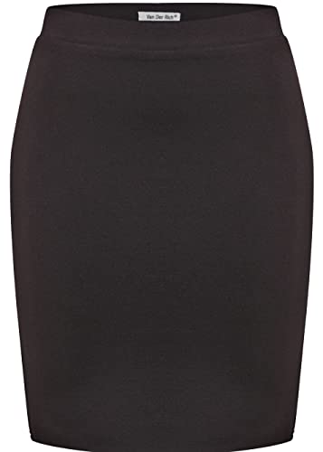 Van Der Rich ® - Kurzer, Enger Rock Gummizug in der Taille - Damen (Schwarz, S-M) von Van Der Rich