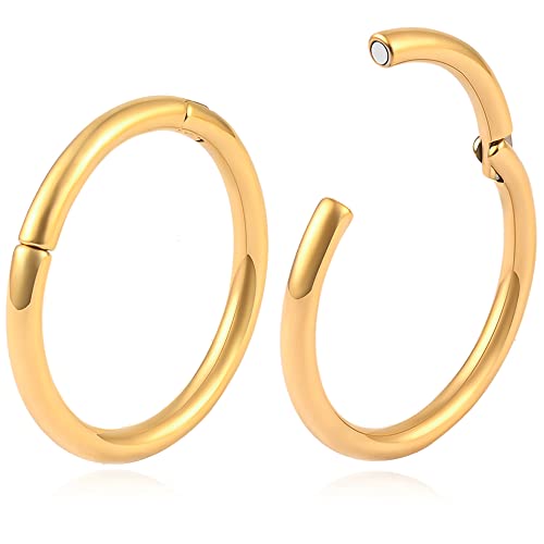 Vankula Ohr Gewichte Flesh Ear Weights Hangers Hoop Edelstahl für männer damen Ohrpiercing Gestreckte Schmuck 4mm(6G) X40mm Gold von Vankula