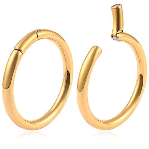 Vankula Ohr Gewichte Flesh Ear Weights Hangers Hoop Edelstahl für männer damen Ohrpiercing Gestreckte Schmuck 5mm(4G) x50mm Gold von Vankula