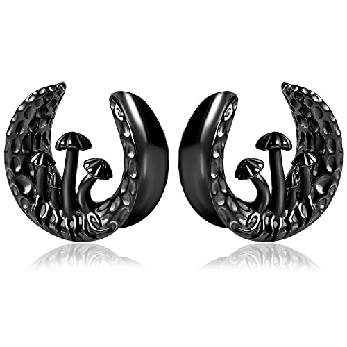 Vankula Ohr Tunnel 1 Paar Saddles Flesh Plugs Pilz Edelstahl für männer damen Ohrpiercing Gestreckte Schmuck 16mm(5/8") Saddles Schwarz von Vankula