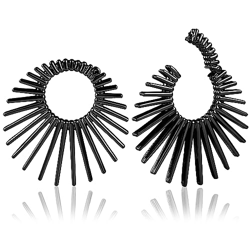 Vankula Ohr Tunnel Gewichte Flesh Ear Weights Hangers Sonnenstrahl Edelstahl für männer damen Ohrpiercing Gestreckte Schmuck 4mm Schwarz 1 von Vankula