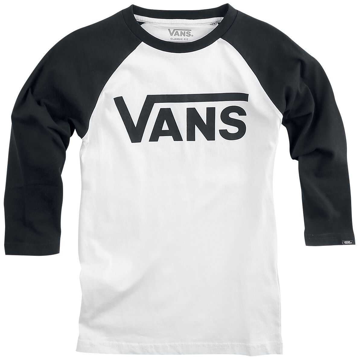 Vans Kids Langarmshirt - BY VANS Classic Raglan - S bis XL - für Mädchen & Jungen - Größe M - schwarz/weiß von Vans Kids