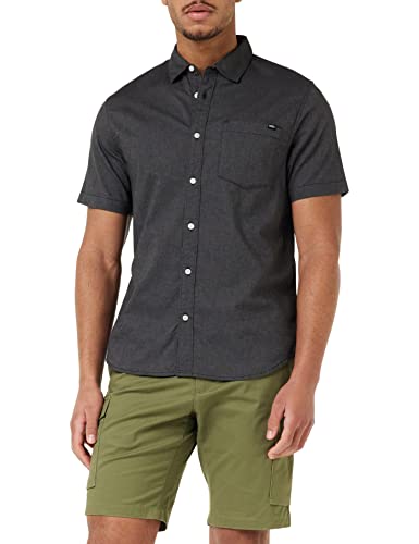 Vans Herren Garngefärbt, gewebt Kurzarm-Shirt, Schwarz, S von Vans