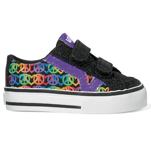 Vans Tory V VMA7LCY, Unisex - Kinder Sneaker, Schwarz (Peace Hearts Black/royal Lilac), 22,5 EU / 6 UK von Vans