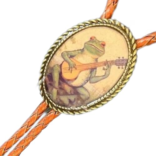 Varatiktok Krawattenzubehör für Jungen, Krawattenzubehör für Herren - Vintage Banjo Frosch Krawattenzubehör - Cowboy-Krawattendekoration mit Seil, modische Krawattenverzierung für Reisen von Varatiktok