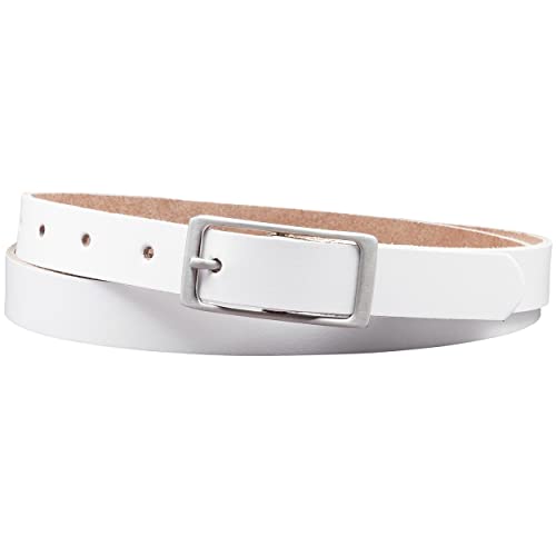 Vascavi Ledergürtel, 2 cm breit, Echtes Leder, Unisex Gürtel für Damen und Herren, MADE IN GERMANY, AM11-SL-Weiss-85 Vascavi Ledergürtel, 2 cm breit, Echtes Leder, Unisex Gürtel für Damen und Herren, MADE IN GERMANY, AM11-SL-Weiss-85 von Vascavi