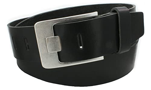 Vascavi Ledergürtel, 4,5 cm breit, Echtes Leder, Unisex Gürtel für Damen und Herren, MADE IN GERMANY, AM61-VL-Schwarz-85 von Vascavi