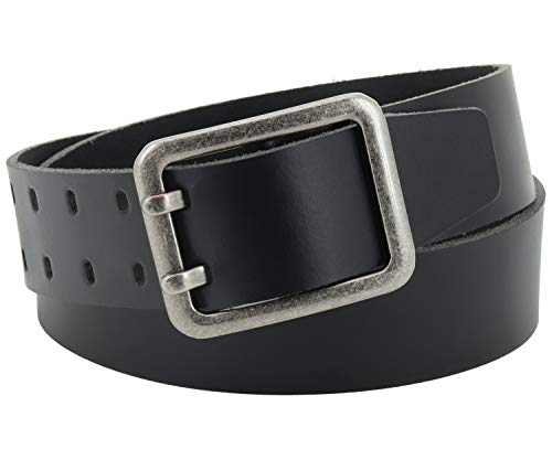 Vascavi Ledergürtel, 4,5 cm breit, Echtes Leder, Unisex Gürtel für Damen und Herren, MADE IN GERMANY, AM63-PL-Schwarz-100 von Vascavi