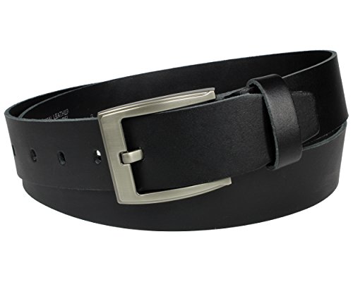 Vascavi Ledergürtel Herren Damen echt Leder Gürtel schwarz Jeansgürtel | 4 cm breit und 0.3 cm stark | Made in Germany real leather men belt unisex (90 cm Gesamtlänge 105 cm) von Vascavi