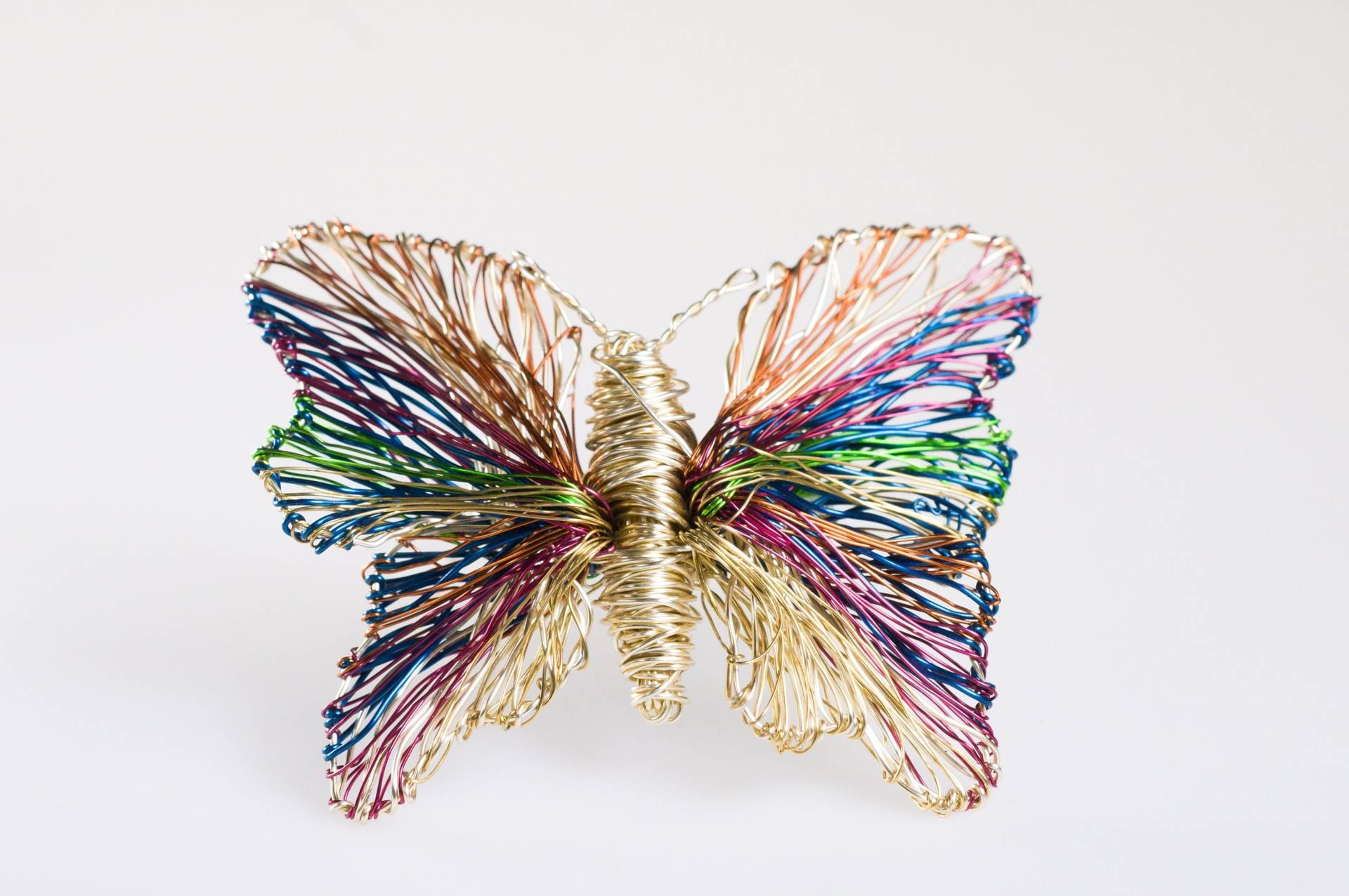 Draht Schmetterling Brosche Kunst Skulptur, Regenbogen Gold Insekt Bug Pin, Geburtstagsgeschenk Für Sie Draht Schmetterling Brosche Kunst Skulptur, Regenbogen Gold Insekt Bug Pin, Geburtstagsgeschenk Für Sie von VassilikiMikropoulou
