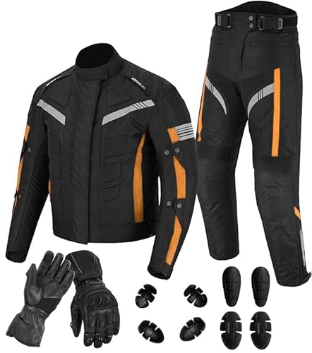 Herren Motorradhose mit Kapuze aus Aramidfaser, Schutzjeans zum Reiten, orange, XS Herren Motorradhose mit Kapuze aus Aramidfaser, Schutzjeans zum Reiten, orange, XS von Vaster Moto