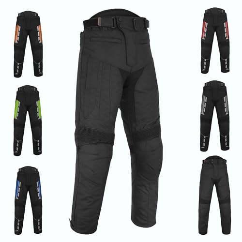 Motorradhose für Herren mit Protektoren, Motorradhose aus Cordura, wasserdicht, mit Schutz an Hüften und Knien, CE-zertifizierte Rüstung, Schwarz , 6XL Motorradhose für Herren mit Protektoren, Motorradhose aus Cordura, wasserdicht, mit Schutz an Hüften und Knien, CE-zertifizierte Rüstung, Schwarz , 6XL von Vaster Moto