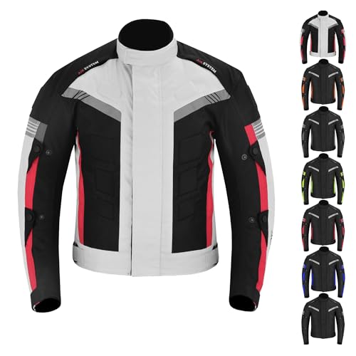 Vaster Moto Wasserdichte Motorradjacke, CE Armor Cordura Motorradjacke, winddichte Schutzausrüstung, Ganzkörperschutz, für Herbst, Sommer, Winter für Herren, Silber, 5X-Large Vaster Moto Wasserdichte Motorradjacke, CE Armor Cordura Motorradjacke, winddichte Schutzausrüstung, Ganzkörperschutz, für Herbst, Sommer, Winter für Herren, Silber, 5X-Large von Vaster Moto