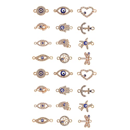 Vastsea 24 Stück Evil Eye Charms, Schmuckanhänger Kettenanhänger DIY-Schmuck, Augen Charm Anhänger, für Armbänder Halskette Schmuck Herstellen von Vastsea