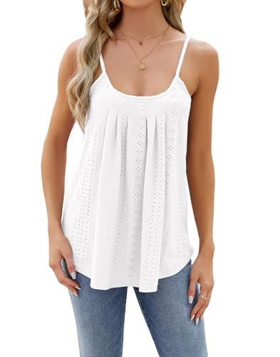 Vcindai Damen Ärmellose Top Sommer Oberteile Rundhals Tank Tops von Vcindai