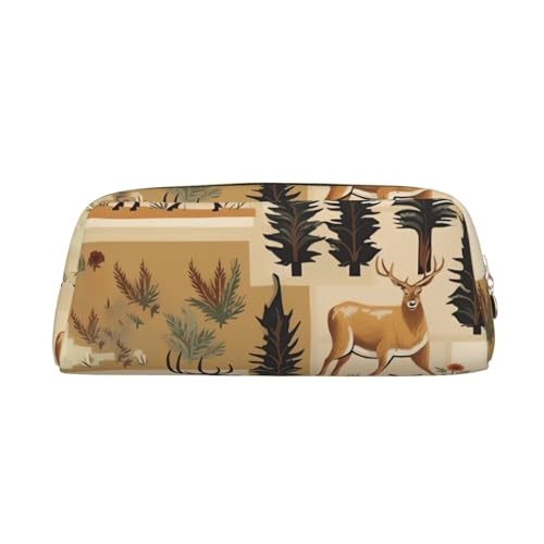 Federmäppchen, großes Federmäppchen, wilde Tiere, Retro, Bauernhaus, Federmäppchen für Büro, kleine Reißverschlusstasche für Bleistifte, gold, Einheitsgröße, Kosmetiktasche von VducK