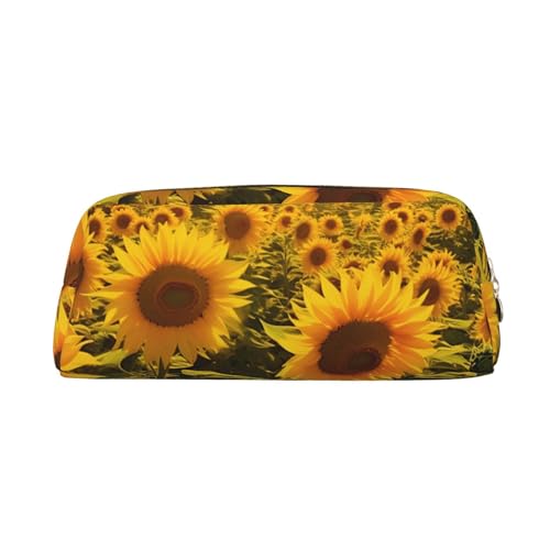 Federmäppchen mit Kapazität, großes Federmäppchen, Sonnenblume, Federmäppchen für Büro, kleine Reißverschlusstasche für Bleistifte, gold, Einheitsgröße, Kosmetiktasche von VducK