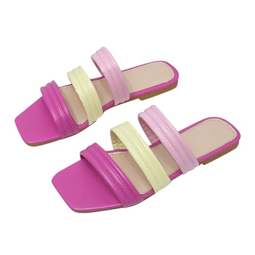 Vectry Damen Sandalen Süßigkeiten -gelöschter Sommer -Sommer Drag klassische modische Schuhe gegründete Schuhe Süßes Mädchen Outdoor Slipper (Hot Pink, 37) von Vectry