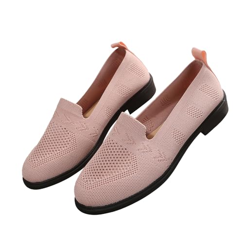 Vectry Damen-Sommer-Mesh-atmungsaktive Einzelschuhe mit gestrickten elastischen Einzelschuhen Modetalente Damen Shop Schuhe (Pink, 39) von Vectry