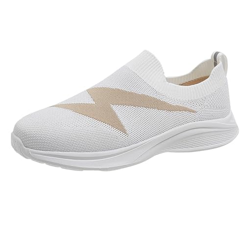 Vectry Damen-Sommer-Mesh-atmungsaktive leichte Laufschuhe und Sport-Einzelschuhe Damenschuhe Silber 38 (White, 38) von Vectry