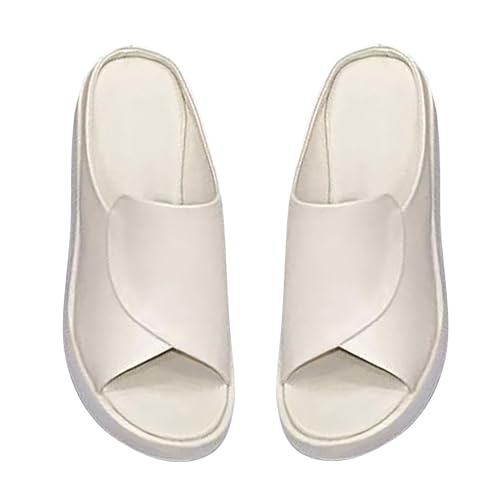 Vectry Koreanische Damen-Sandalen mit weicher Sohle für den Sommer, Hausschuhe und Matsuke-Sandalen Damen Schuhe Elegant Sneaker (White, 39) von Vectry