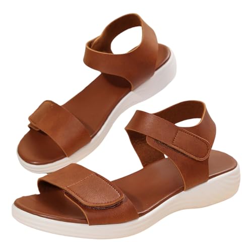 Vectry Orthoback Schuhe Damen Koel Schlappis Wolken Damen Original Sandalen Vorne Geschlossen Damen Damen Casual Paste Flache RöMische Schuhe Sommermode Damen Sandalen Sommer Schuhe Braun Größe 36 von Vectry