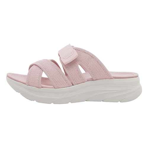 Vectry Pantoletten Damen Wolkenschuhe Barfussschuhe Damen Sommer Summer Foot Frauen Strand Slope Heel Hausschuhe Hohl Casual Hausschuhe Slope Bottom Schuhe Retro Sandalen Hoch Schuhe Damen (Pink, 39) von Vectry