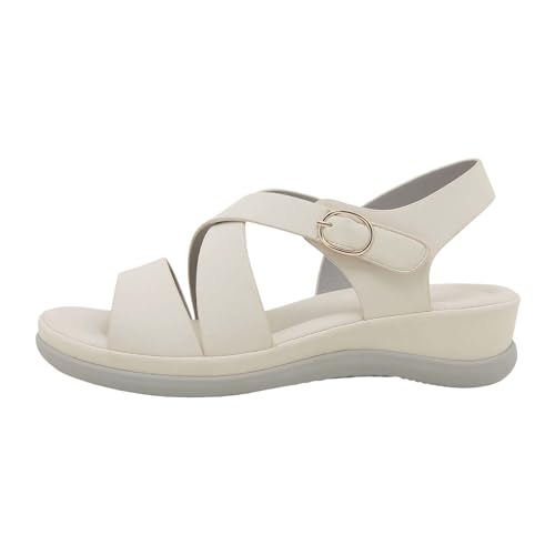 Vectry Treckingsandalen-Damen Ricosta Pepino Sandalen Adiletten Damen 39 Gartenschuhe Damen-RöMerschuhe Mit Elastischem Slope-Boden, Sommermode, Damen-Sandalen, Strandsandalen Damenschuhe (Beige, 41) von Vectry