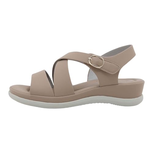 Vectry Treckingsandalen-Damen Ricosta Pepino Sandalen Adiletten Damen 39 Gartenschuhe Damen-RöMerschuhe Mit Elastischem Slope-Boden, Sommermode, Damen-Sandalen, Strandsandalen Damenschuhe (Brown, 40) von Vectry